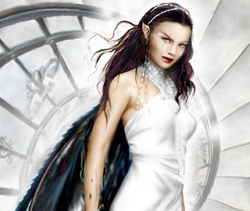 avatar elven lady with sword in blood